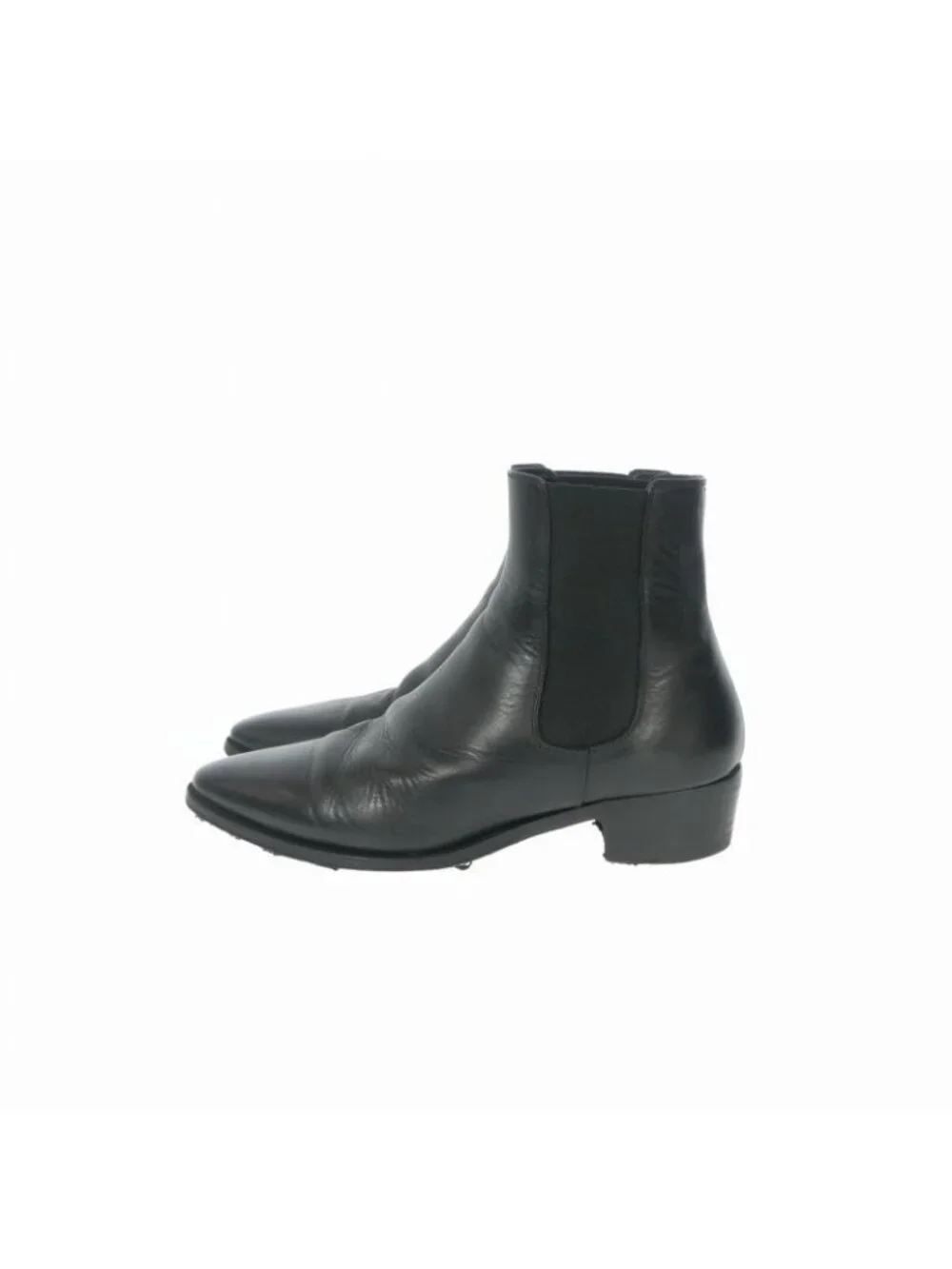 Celine Chelsea Boots Side Gore Leather Shoes Black 42.5 - Picture 2 of 9